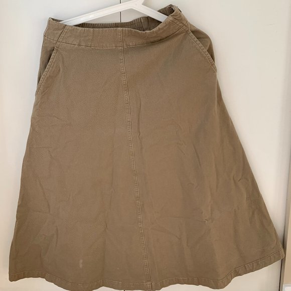 Muji Beige Women Cotton A Line Skirt in M - Picture 2 of 6